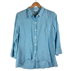 Habitat Plaid Linen relaxed fit  button down shirt